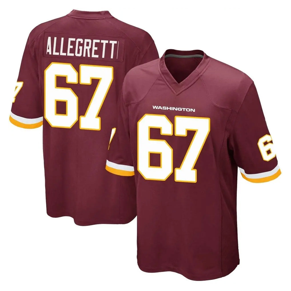 W.Commanders #67 Nick Allegretti Player Burgundy Team Color Home Game Ddoa Stitched Jerseys