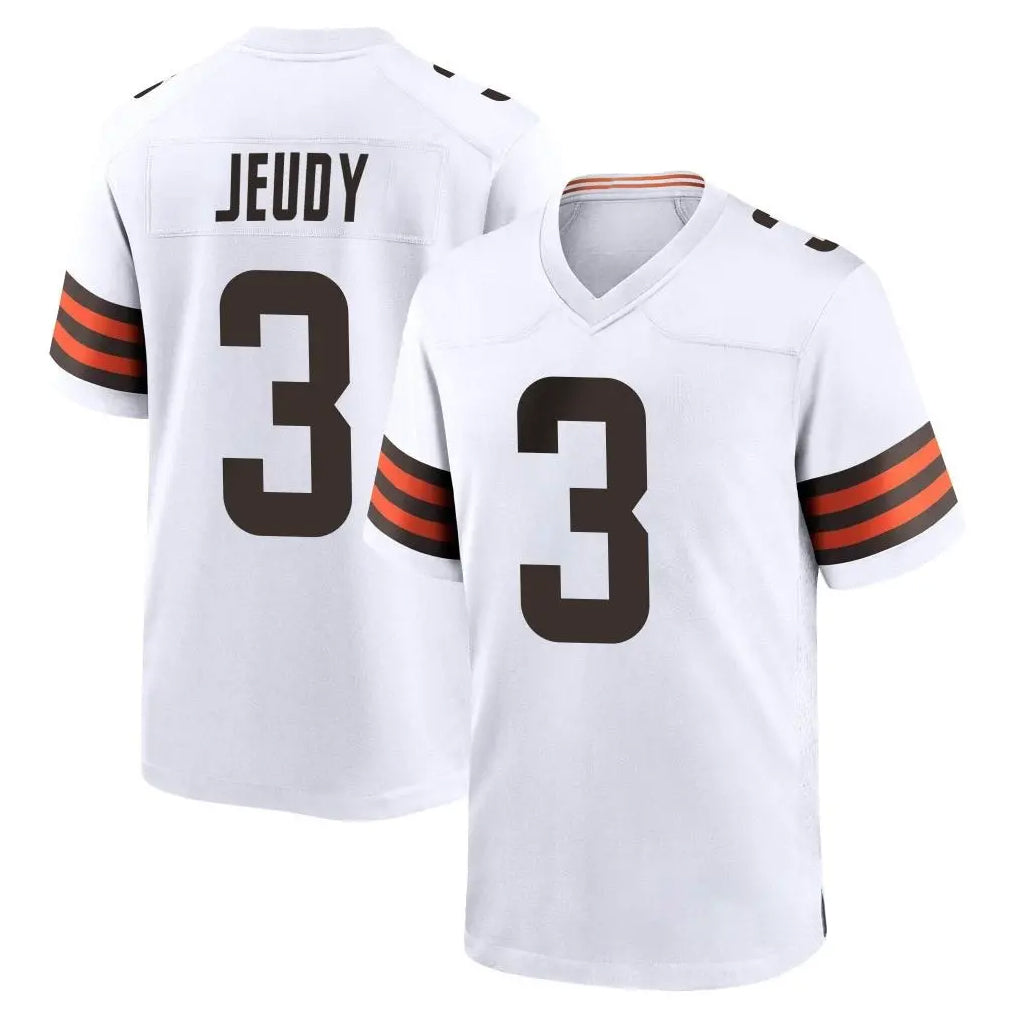 C.Browns #3 Jerry Jeudy Player White Home Game Ddoa Stitched Jerseys