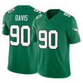 P.Eagles #90 Jordan Davis Player Green Kelly Alternate Vapor F.U.S.E. Home Game Ddoa Stitched Jerseys