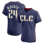 C.Guardians #24 Triston McKenzie Player Navy City Connect Limited Elite Home Ddoa Stitched Jerseys