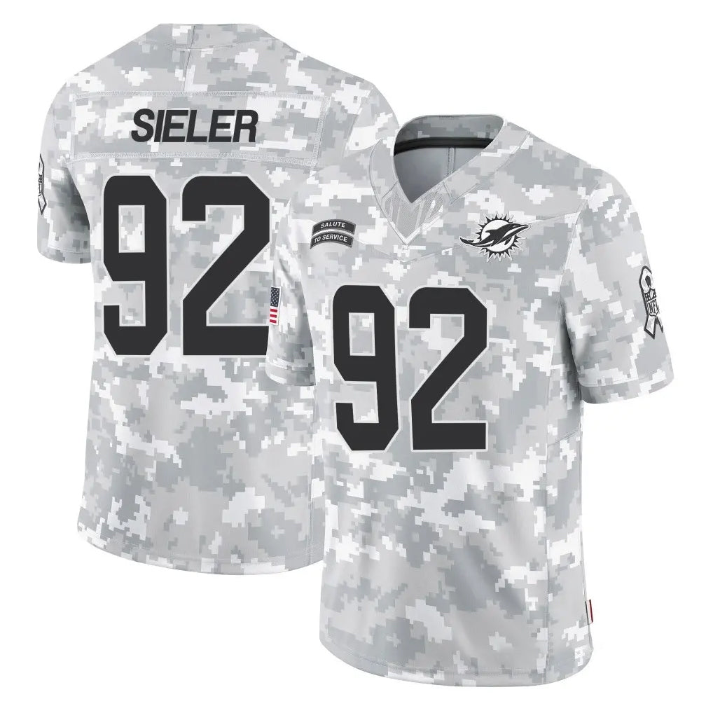 M.Dolphins #92 Zach Sieler Player Arctic Camo Salute To Service Limited Game Ddoa Stitched Jerseys