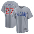 C.Cubs #27 Seiya Suzuki Player Gray Home Game Ddoa Stitched Jerseys