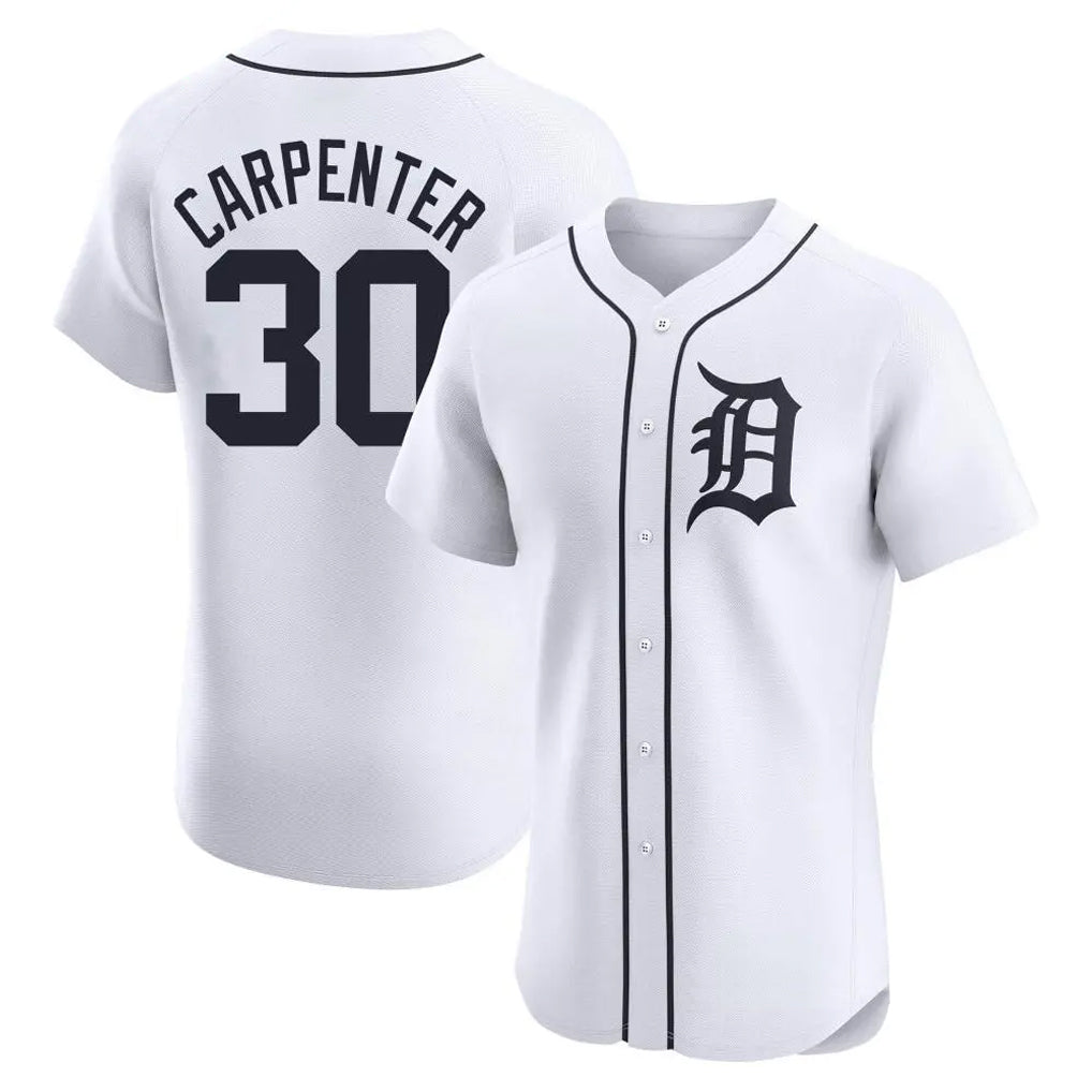 D.Tigers #30 Kerry Carpenter Player White Limited Elite Home Ddoa Stitched Jerseys