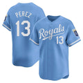 KC.Royals #13 Salvador Perez Player Light Blue Alt Limited Home Ddoa Stitched Jerseys