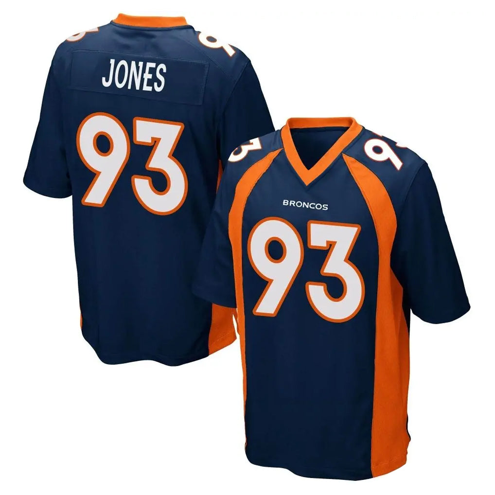 D.Broncos #93 D.J. Jones Player Navy Game Ddoa Stitched Jerseys