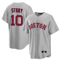 B.Red Sox #10 Trevor Story Player Gray Road Home Game Ddoa Stitched Jerseys