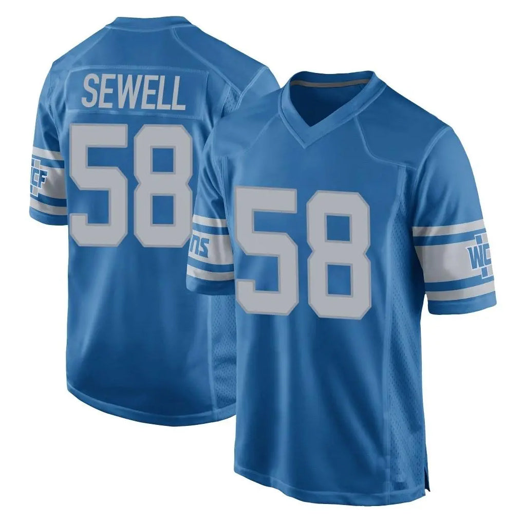 D.Lions #58 Penei Sewell Player Blue Vapor Untouchable Throwback Game Ddoa Stitched Jerseys
