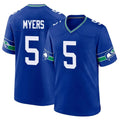 S.Seahawks #5 Jason Myers Player Royal Throwback Home Game Ddoa Stitched Jerseys