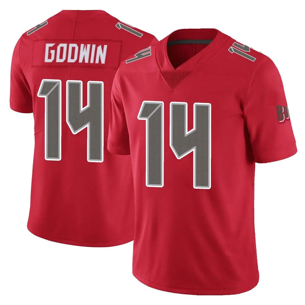 TB.Buccaneers #14 Chris Godwin Jr. Player Red Limited Color Rush Home Game Ddoa Stitched Jerseys