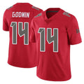 TB.Buccaneers #14 Chris Godwin Jr. Player Red Limited Color Rush Home Game Ddoa Stitched Jerseys