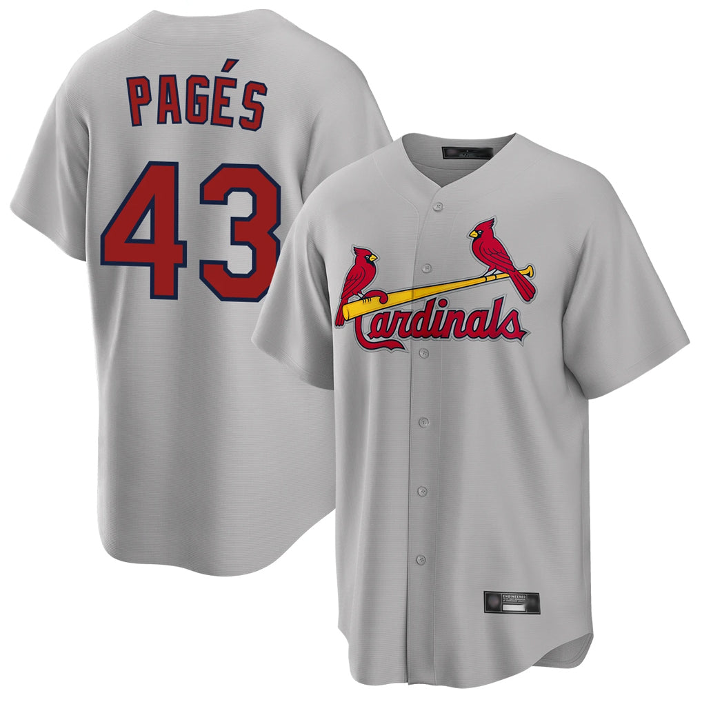St. Louis Cardinals #43 Pedro Pages Player Gray Home Game Ddoa Stitched Jerseys