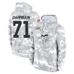 M.Vikings #71 Christian Darrisaw Player Arctic Camo Salute to Service Pullover Hoodies Limited Game Ddoa Stitched Jerseys