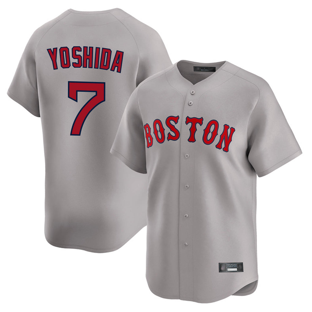 B.Red Sox #7 Masataka Yoshida Player Gray Road Limited Home Game Ddoa Stitched Jerseys