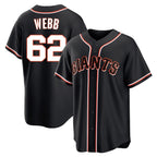 SF.Giants #62 Logan Webb Player Black Fashion Out Home Limited Ddoa Stitched Jerseys