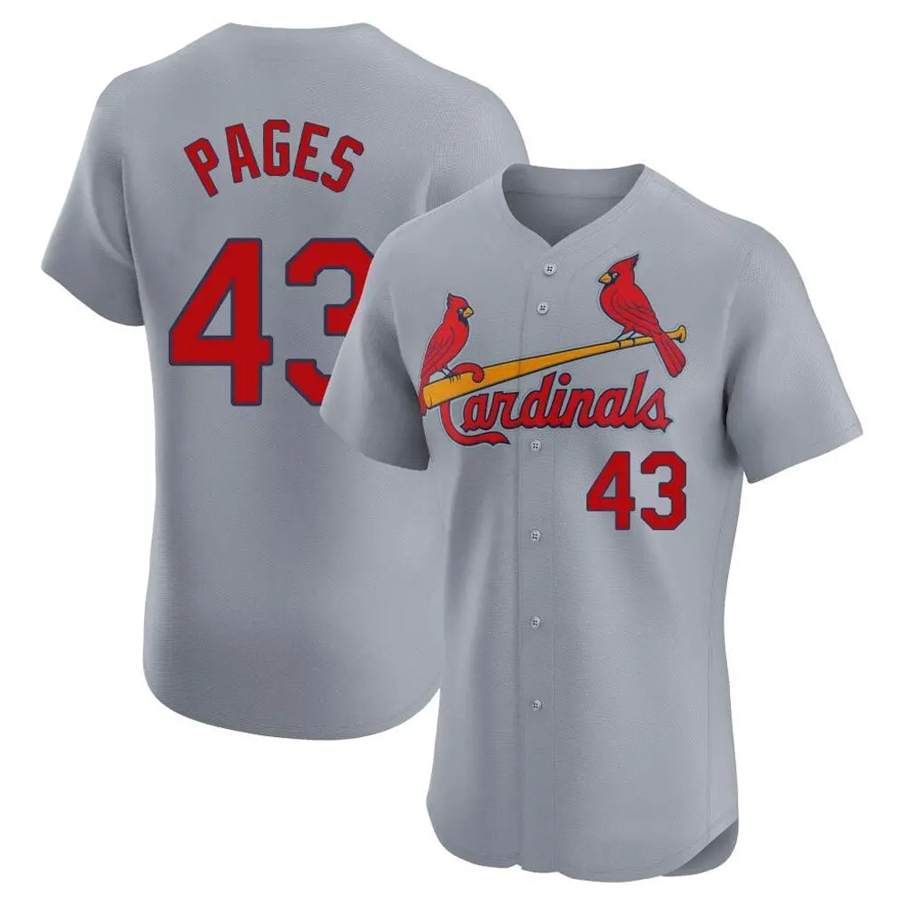 St. Louis Cardinals #43 Pedro Pages Player Gray Home Limited Elite Ddoa Stitched Jerseys