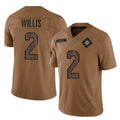 M.Dolphins #2 Malik Willis Player Brown Salute To Service Limited Ddoa Stitched Jerseys