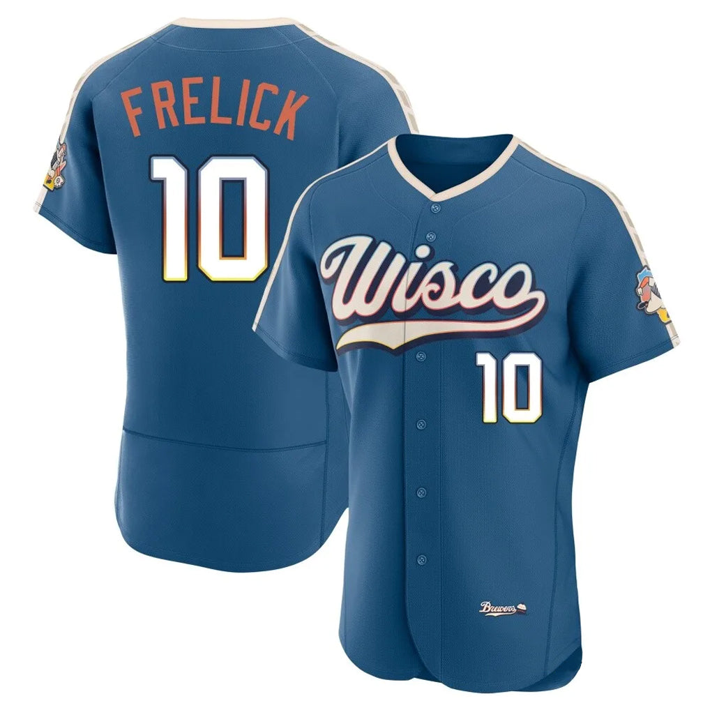 M.Brewers #10 Sal Frelick Player Blue 2026 City Connect Home Limited Elite Ddoa Stitched Jerseys