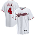 W.Nationals #4 Daylen Lile Player White Replica Game Ddoa Stitched Jerseys