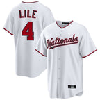 W.Nationals #4 Daylen Lile Player White Replica Game Ddoa Stitched Jerseys