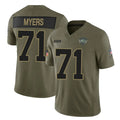 NY.Jets #71 Josh Myers Player Olive 2025 Salute To Service Limited Ddoa Stitched Jerseys