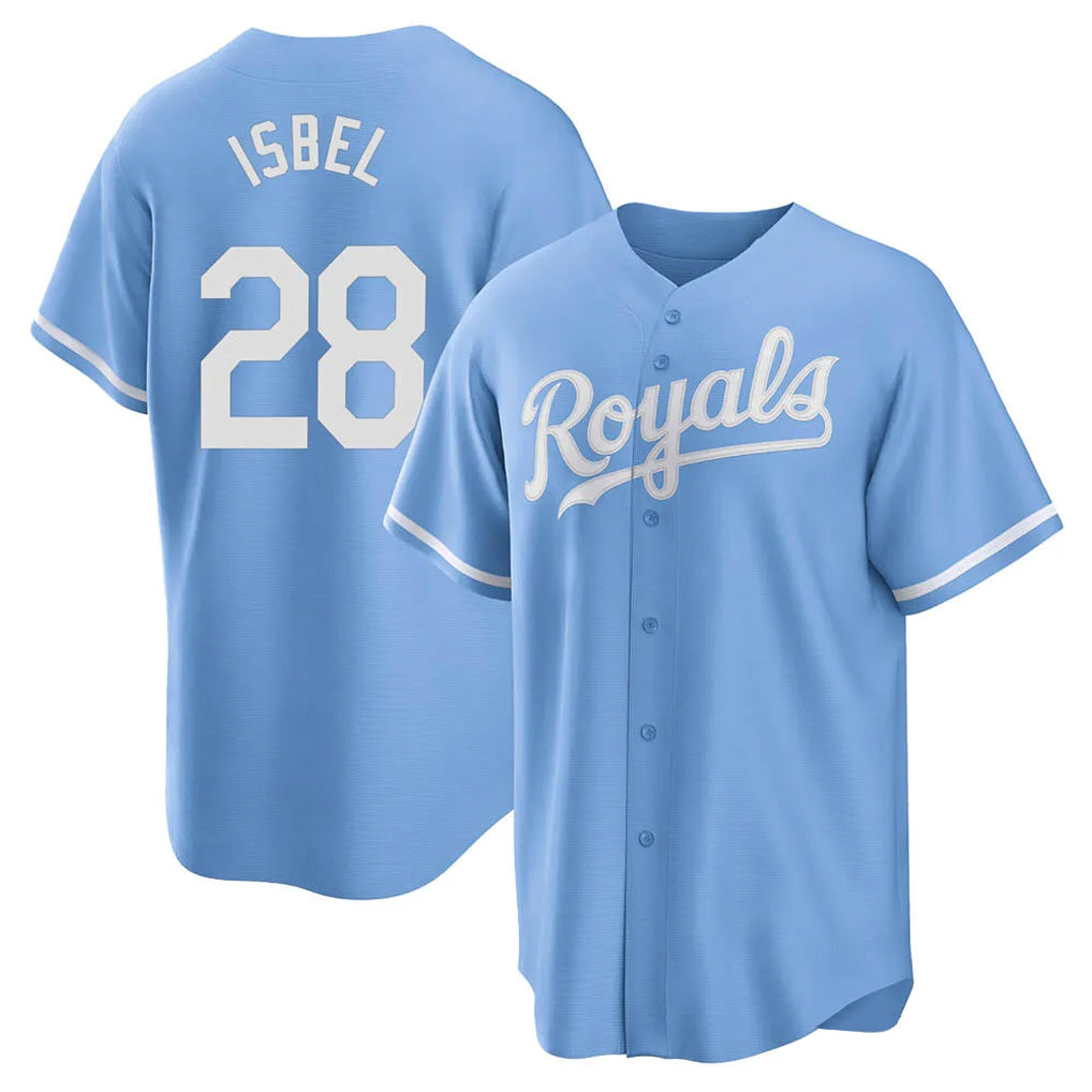 KC.Royals #28 Kyle Isbel Player Light Blue Home Game Ddoa Stitched Jerseys