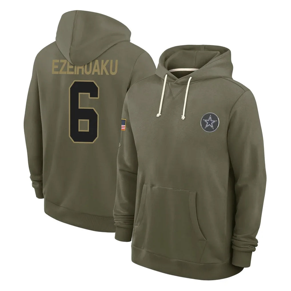 D.Cowboys #6 Donovan Ezeiruaku Player Olive Salute to Service Pullover Hoodies Limited Ddoa Stitched Jerseys