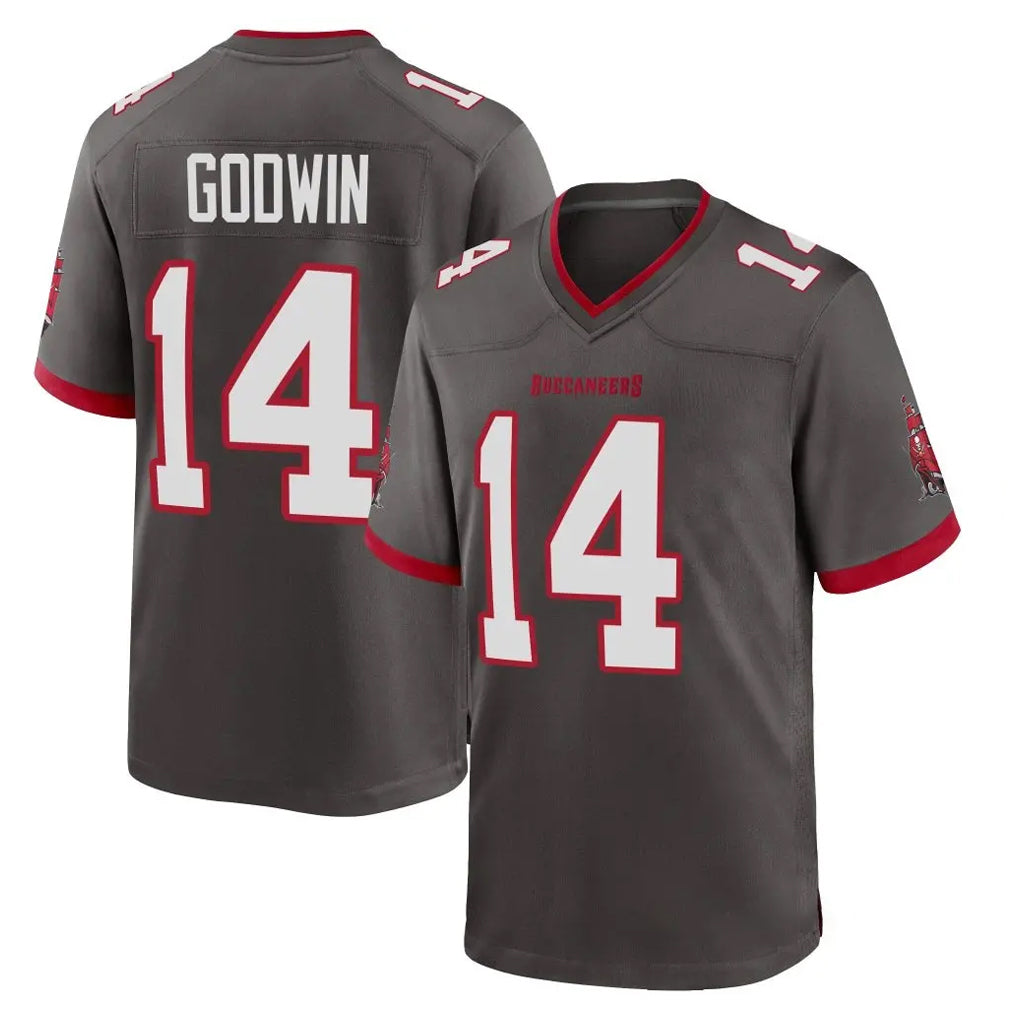 TB.Buccaneers #14 Chris Godwin Jr. Player Pewter Alternate Home Game Ddoa Stitched Jerseys