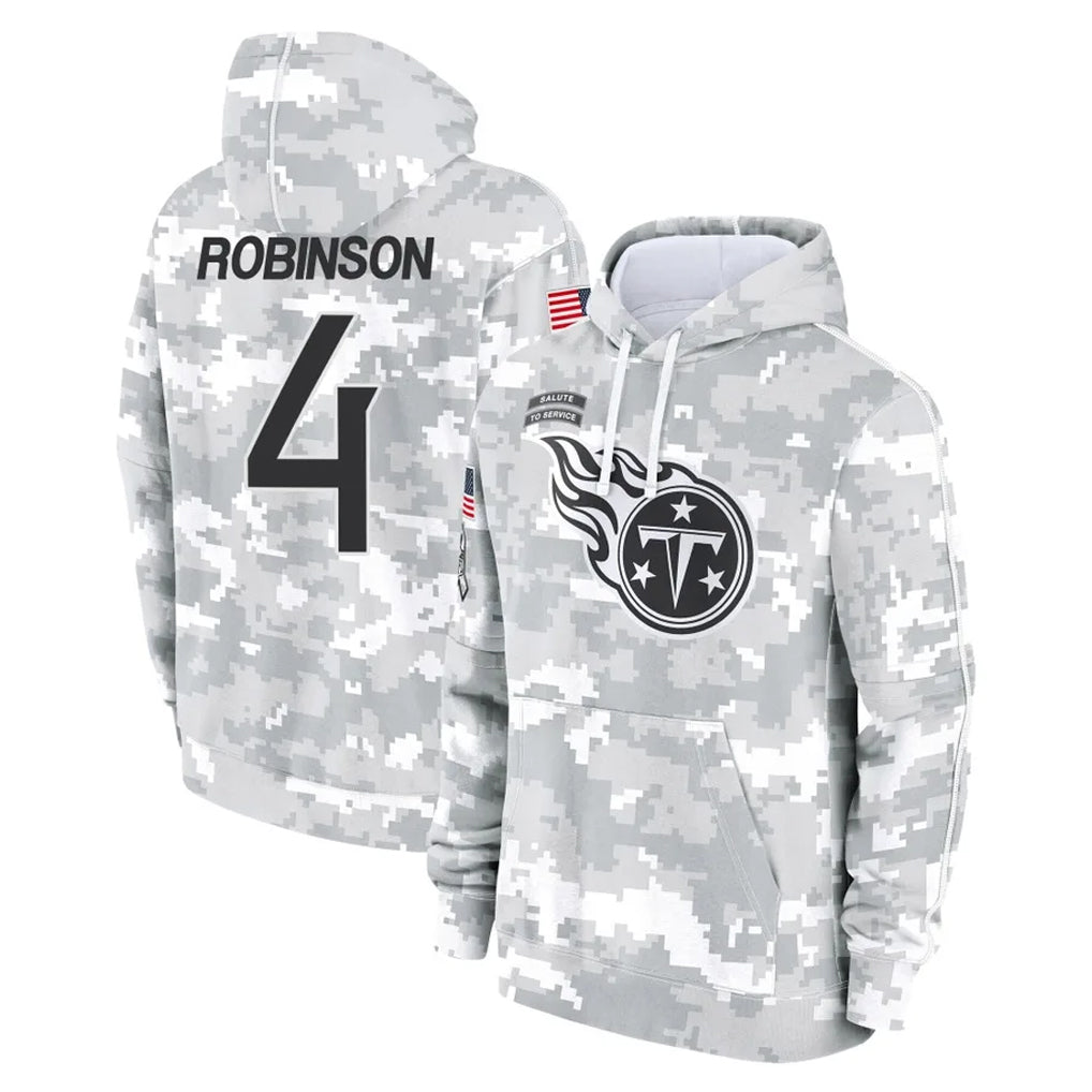 T.Titans #4 Wan'Dale Robinson Player Camo Arctic Salute to Service Pullover Hoodies Home Game Ddoa Stitched Jerseys
