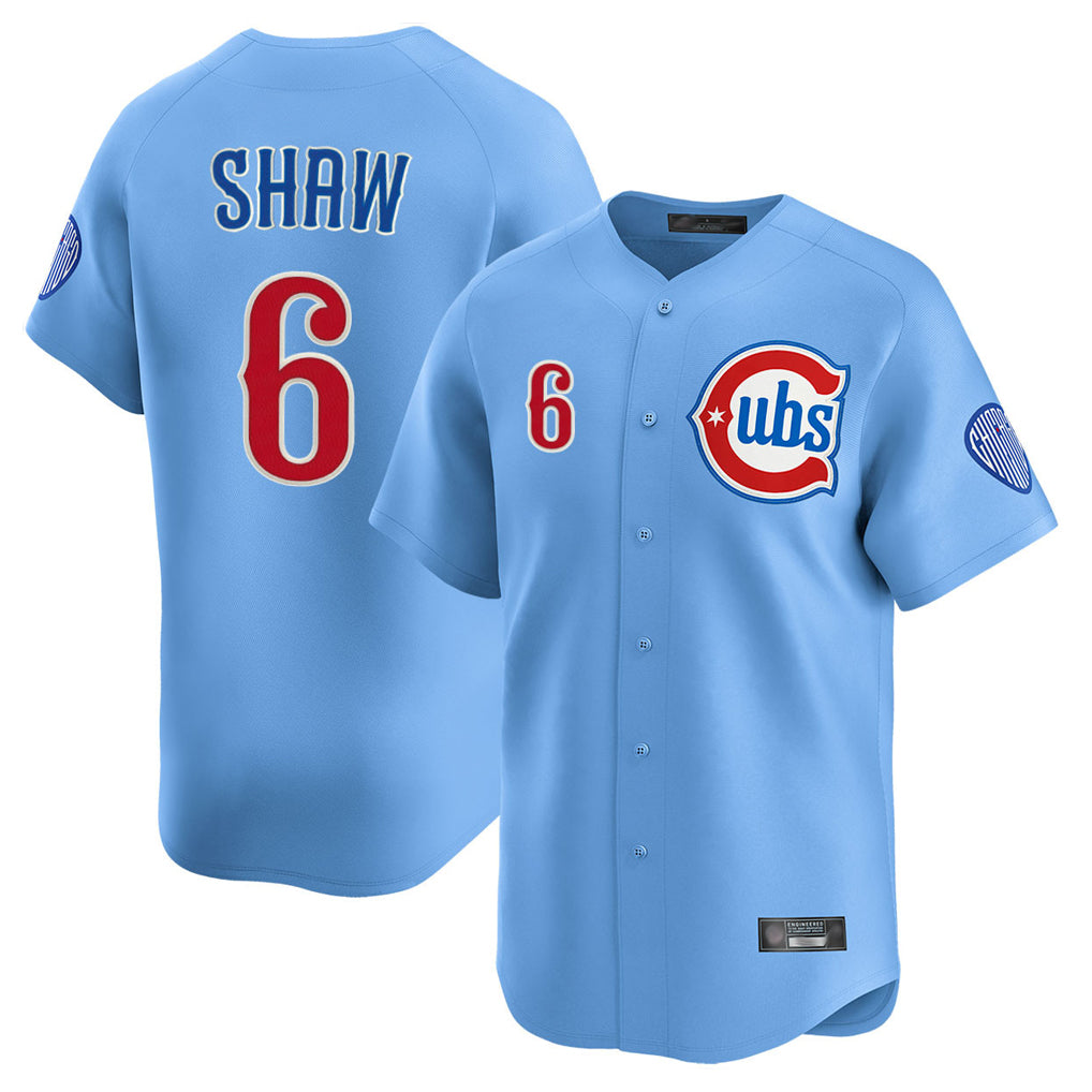 C.Cubs #6 Matt Shaw Player Light Blue Limited Home Ddoa Stitched Jerseys