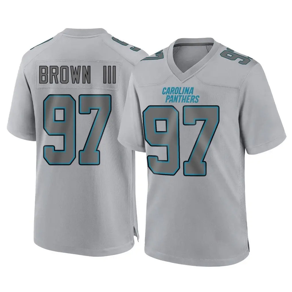 C.Panthers #97 Bobby Brown III Player Gray Atmosphere Fashion Game Ddoa Stitched Jerseys