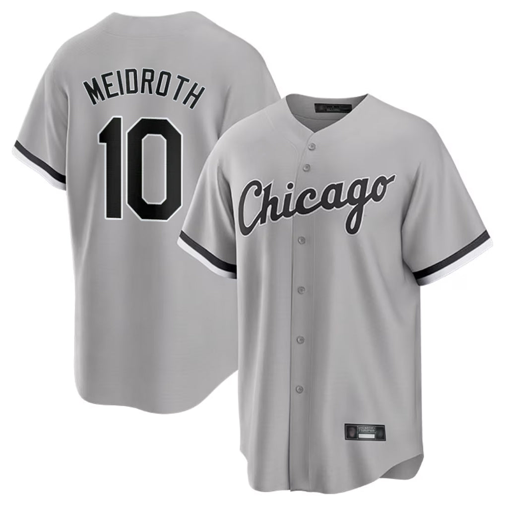 C.White Sox #10 Chase Meidroth Player Gray Home Game Ddoa Stitched Jerseys