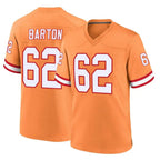TB.Buccaneers #62 Graham Barton Player Orange Throwback Home Game Ddoa Stitched Jerseys