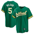 Athletics #5 Jacob Wilson Player Kelly Green Home Game Ddoa Stitched Jerseys