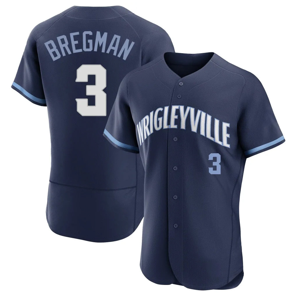 C.Cubs #3 Alex Bregman Player Navy City Connect Limited Elite Home Ddoa Stitched Jerseys