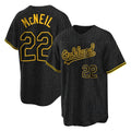 Athletics #22 Jeff McNeil Player Black Snake Skin City Home Game Ddoa Stitched Jerseys