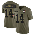 KC.Chiefs #14 Matt Araiza Player Olive 2025 Salute To Service Limited Game Ddoa Stitched Jerseys