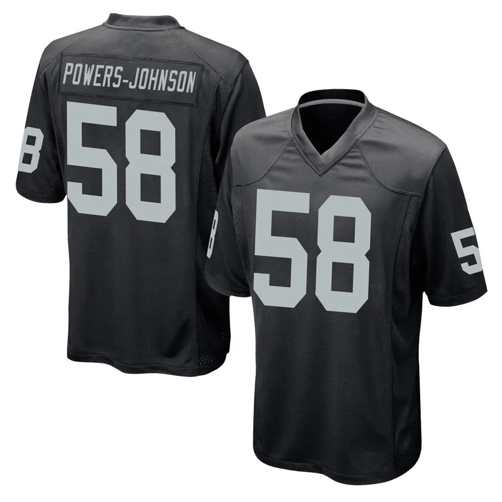 LV.Raiders #58 Jackson Powers-Johnson Player Black Home Game Ddoa Stitched Jerseys
