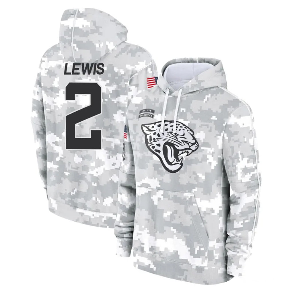 J.Jaguars #2 Jourdan Lewis Player Arctic Camo Salute to Service Hoodies Limited Game Ddoa Stitched Jerseys