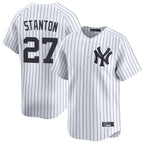 NY.Yankees #27 Giancarlo Stanton Player White Limited Home Ddoa Stitched Jerseys