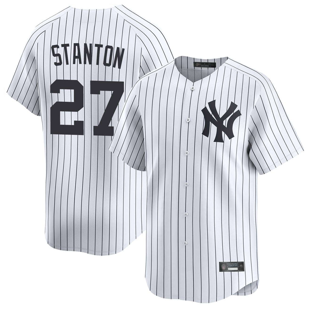 NY.Yankees #27 Giancarlo Stanton Player White Limited Home Ddoa Stitched Jerseys