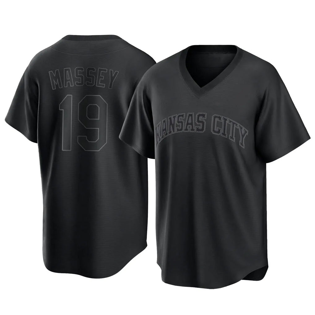 KC.Royals #19 Michael Massey Player Black Fashion Game Ddoa Stitched Jerseys