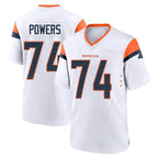 D.Broncos #74 Ben Powers Player White Home Game Ddoa Stitched Jerseys