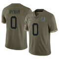 IN.Colts #0 Camryn Bynum Player Olive Salute To Service Limited Ddoa Stitched Jerseys