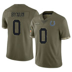 IN.Colts #0 Camryn Bynum Player Olive Salute To Service Limited Ddoa Stitched Jerseys
