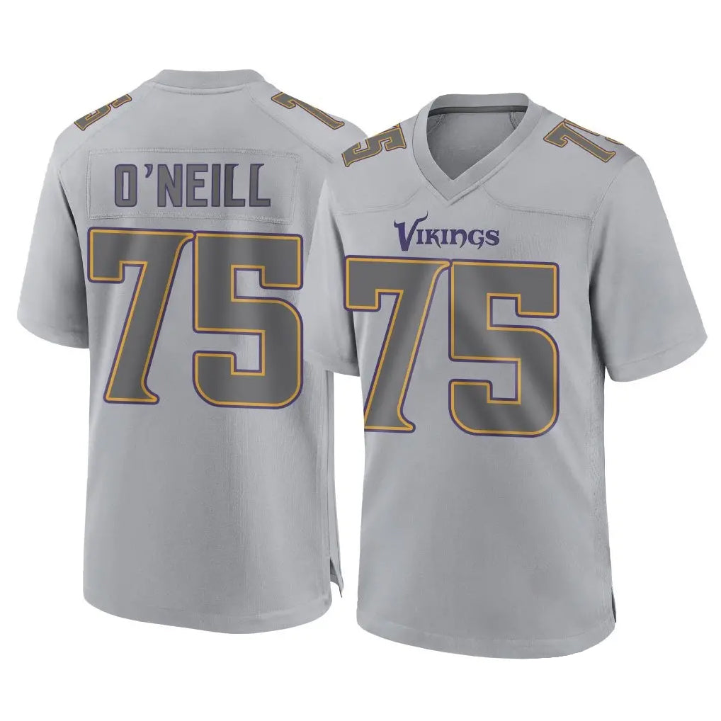 M.Vikings #75 Brian O'Neill Player Gray Atmosphere Fashion Home Game Ddoa Stitched Jerseys
