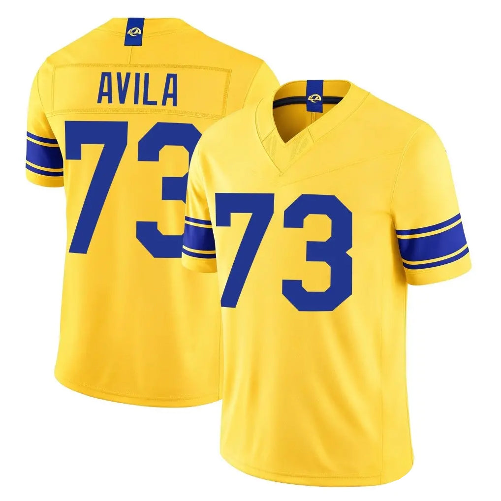 LA.Rams #73 Steve Avila Player Gold Limited Classic Sol Vapor F.U.S.E.Home Game Ddoa Stitched Jerseys