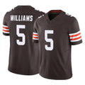 C.Browns #5 Quincy Williams Player Brown Vapor F.U.S.E. Limited Home Game Ddoa Stitched Jerseys