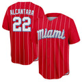 M.Marlins #22 Sandy Alcantara Player Red City Connect Home Game Ddoa Stitched Jerseys