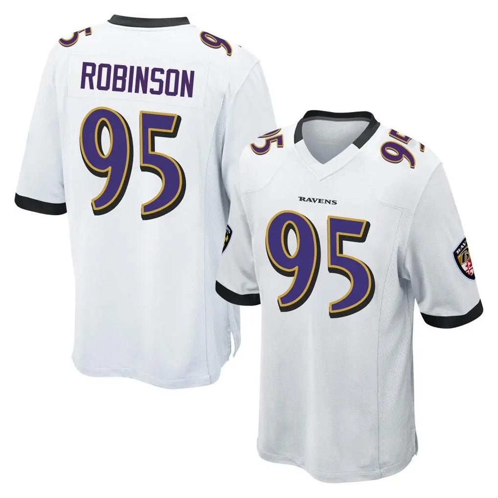 B.Ravens #95 Tavius Robinson Player White Home Game Ddoa Stitched Jerseys