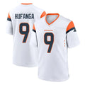 D.Broncos #9 Talanoa Hufanga Player White Home Game Ddoa Stitched Jerseys